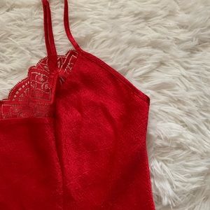 Victoria’s Secret Red Lace Tank Top